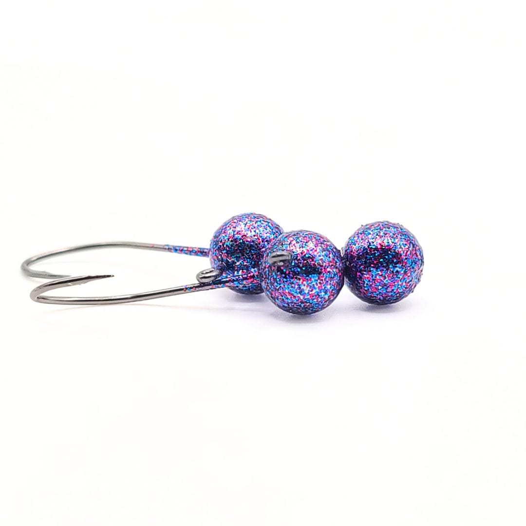 Disco Colors -  Round Jig Heads - 1/32- 1/16 - 1/8 - 10 Pack - No Collar